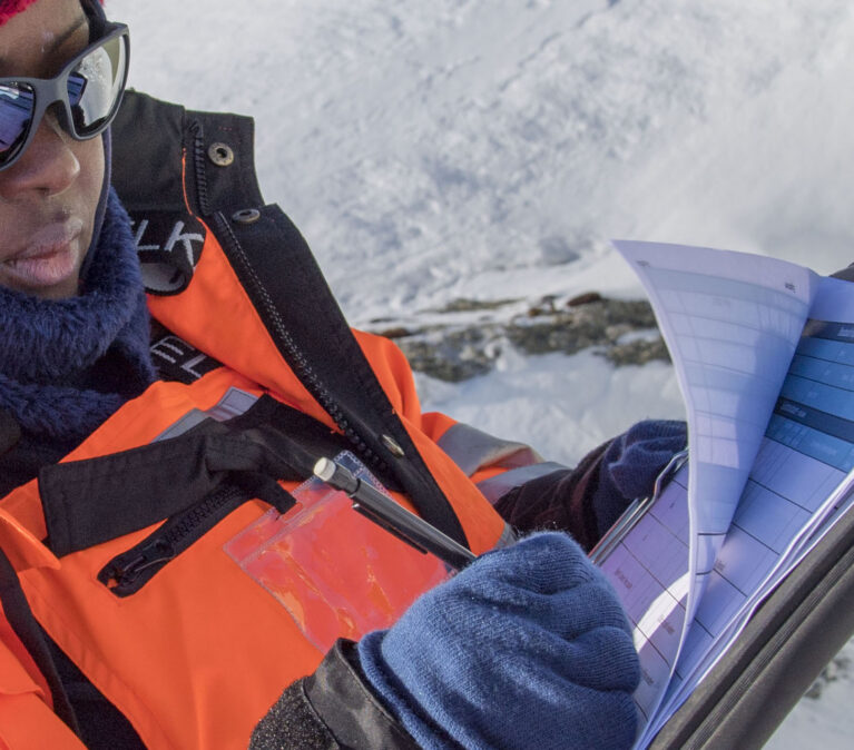 Estates undertaking a site survey at Signy Research Station