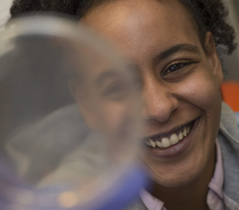 Student during lab experience at BAS Cambridge