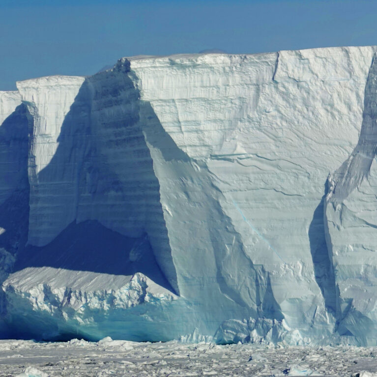 Ice Cliffs at Gromit's Creek, English Coast, Antarctica