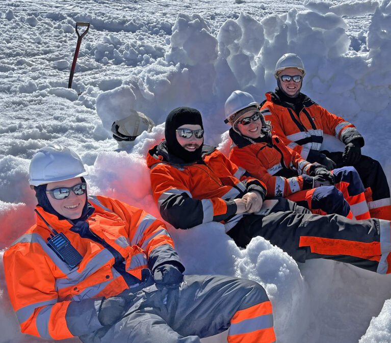 SDA Crew team picture on an Ice Shelf in Antarctica
