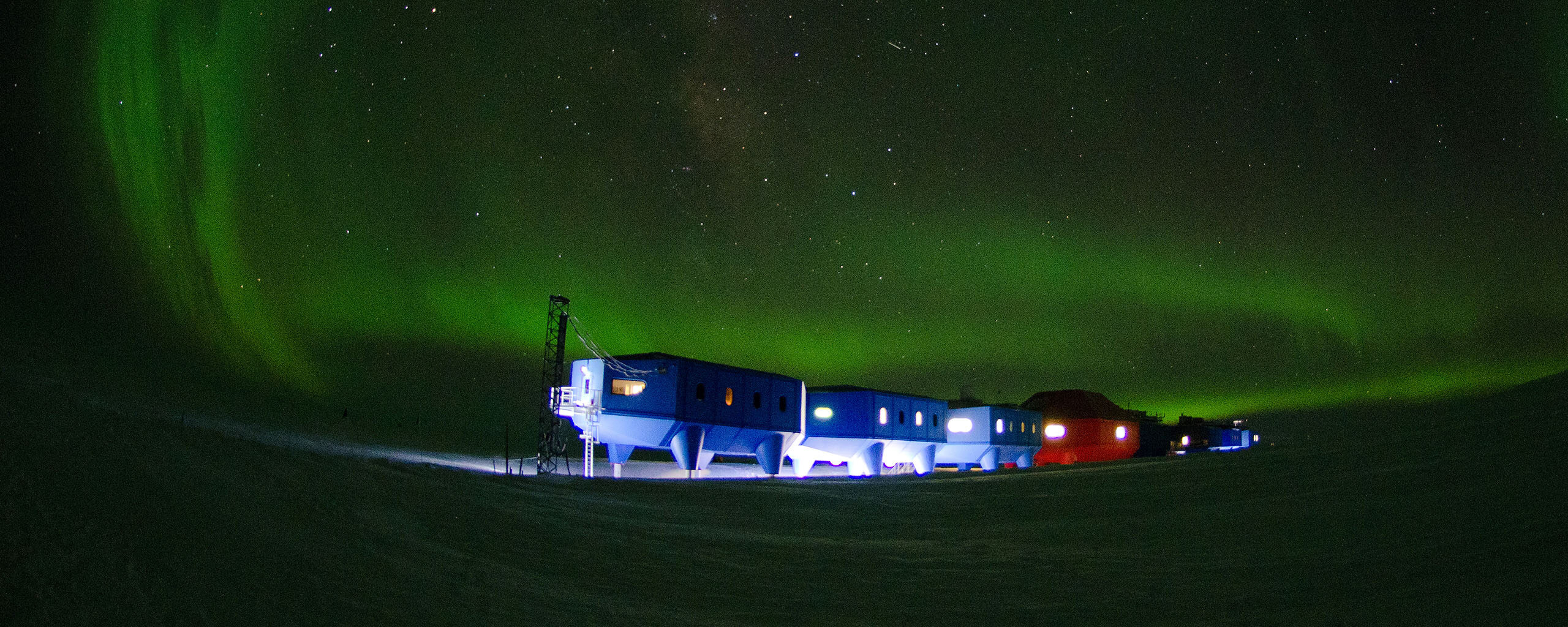 Aurora over Halley VI Research Station