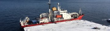 James Clark Ross moored at new Rothera Wharf