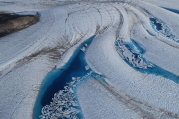 Aerial view of glacier