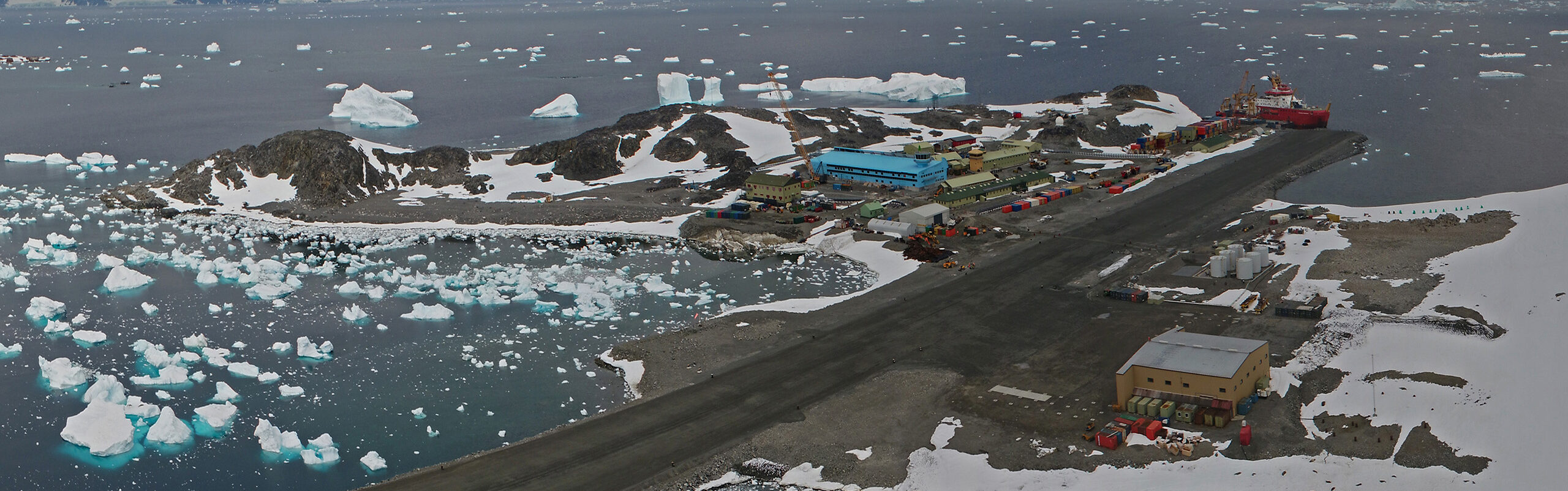 A panorama of Rothera Research Station photographed from a UAV.