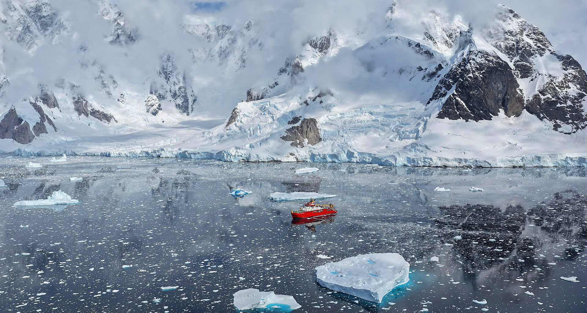 The RRS Sir David Attenborough in Antarctica
