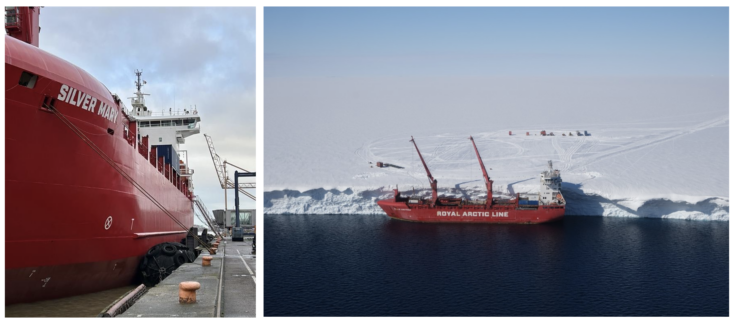A large ship in the water